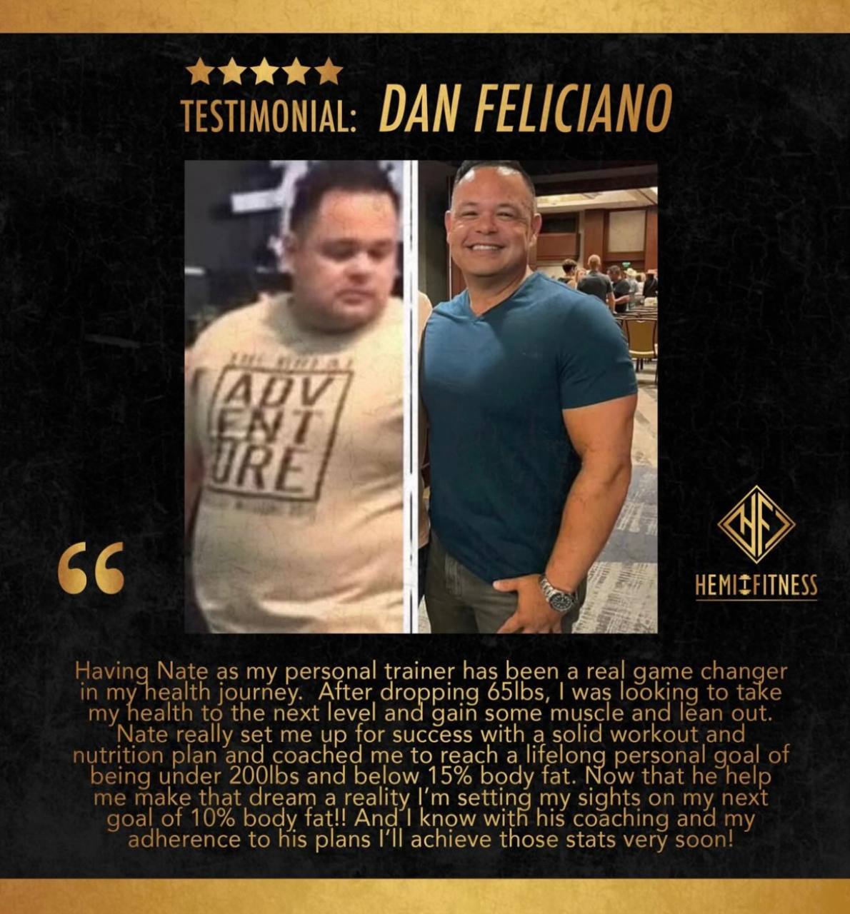 Dan Feliciano transformation — Hemi Fitness