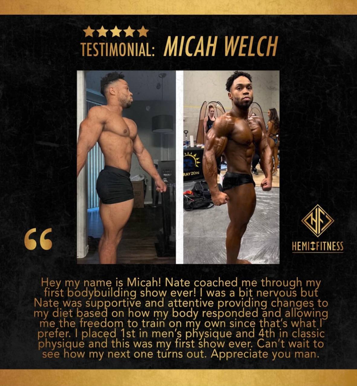 Micah Welch first show prep — Hemi Fitness
